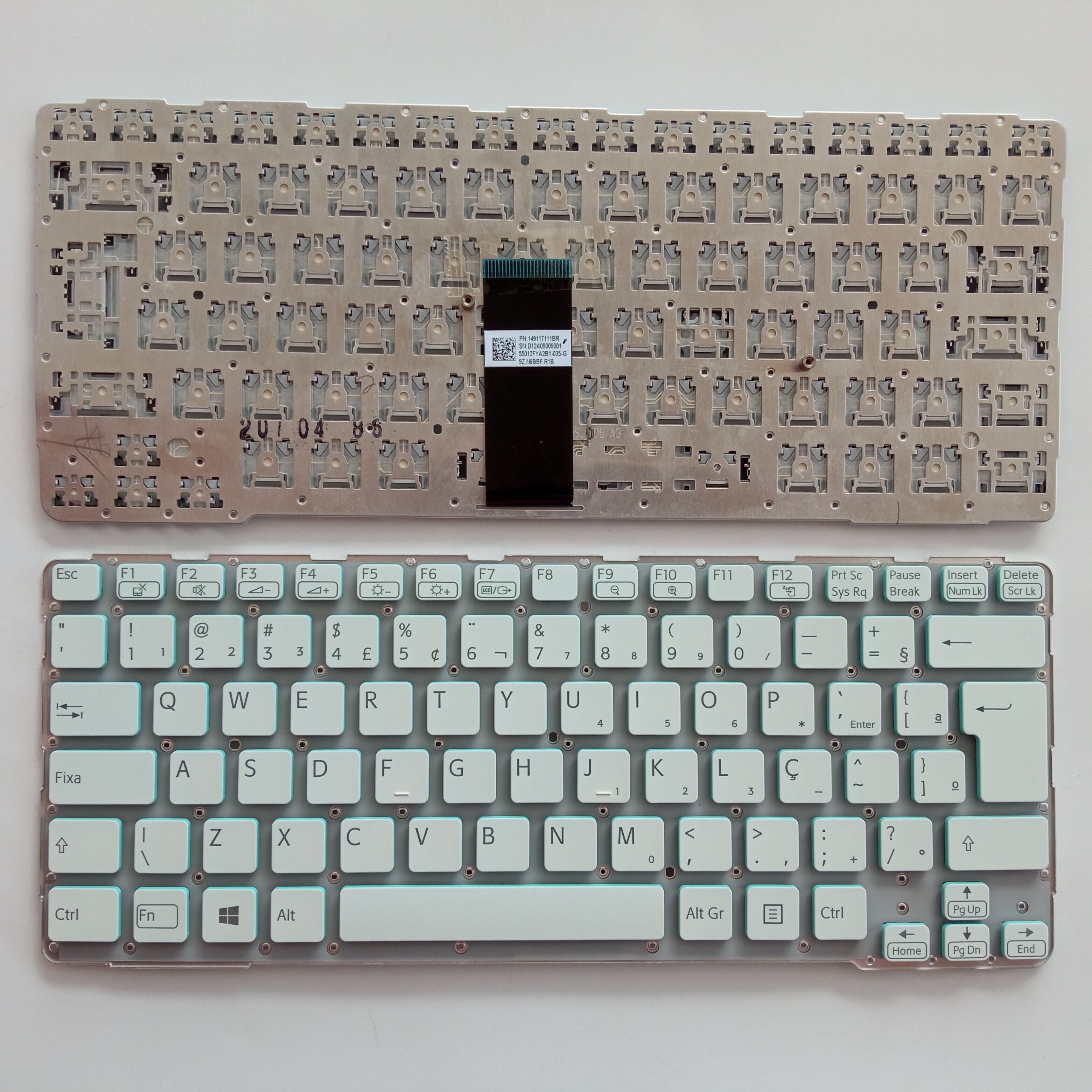Picture of New Replacement Laptop Keyboard For SONY SVE14A WHITE Green Side BR Layout